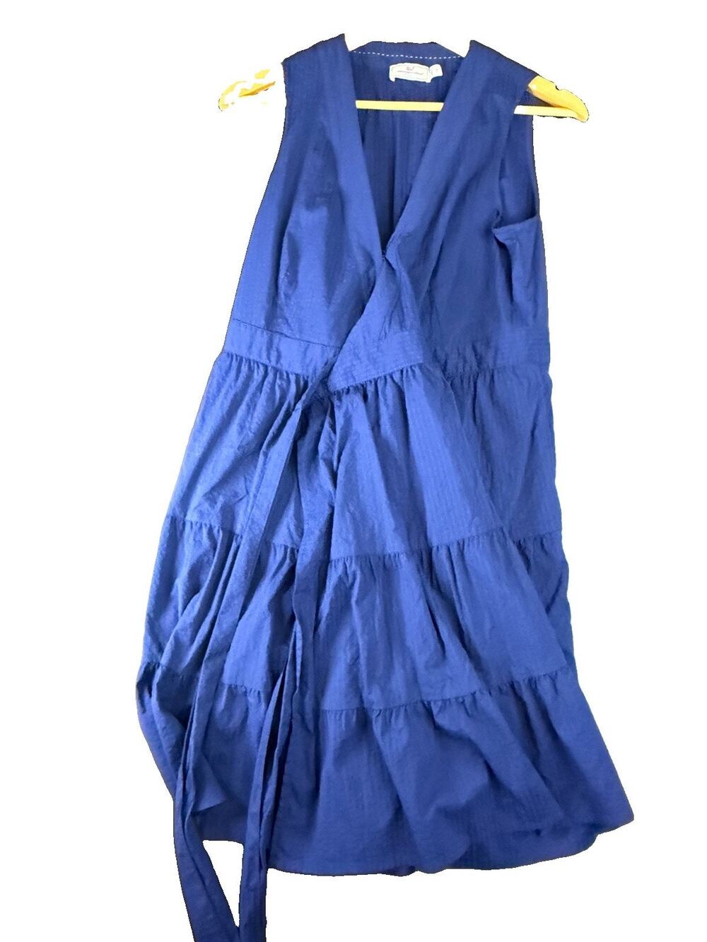 Vineyard Vines Performance Dress Women’s S Blue Tilly Harbor Tiered Tie Waist